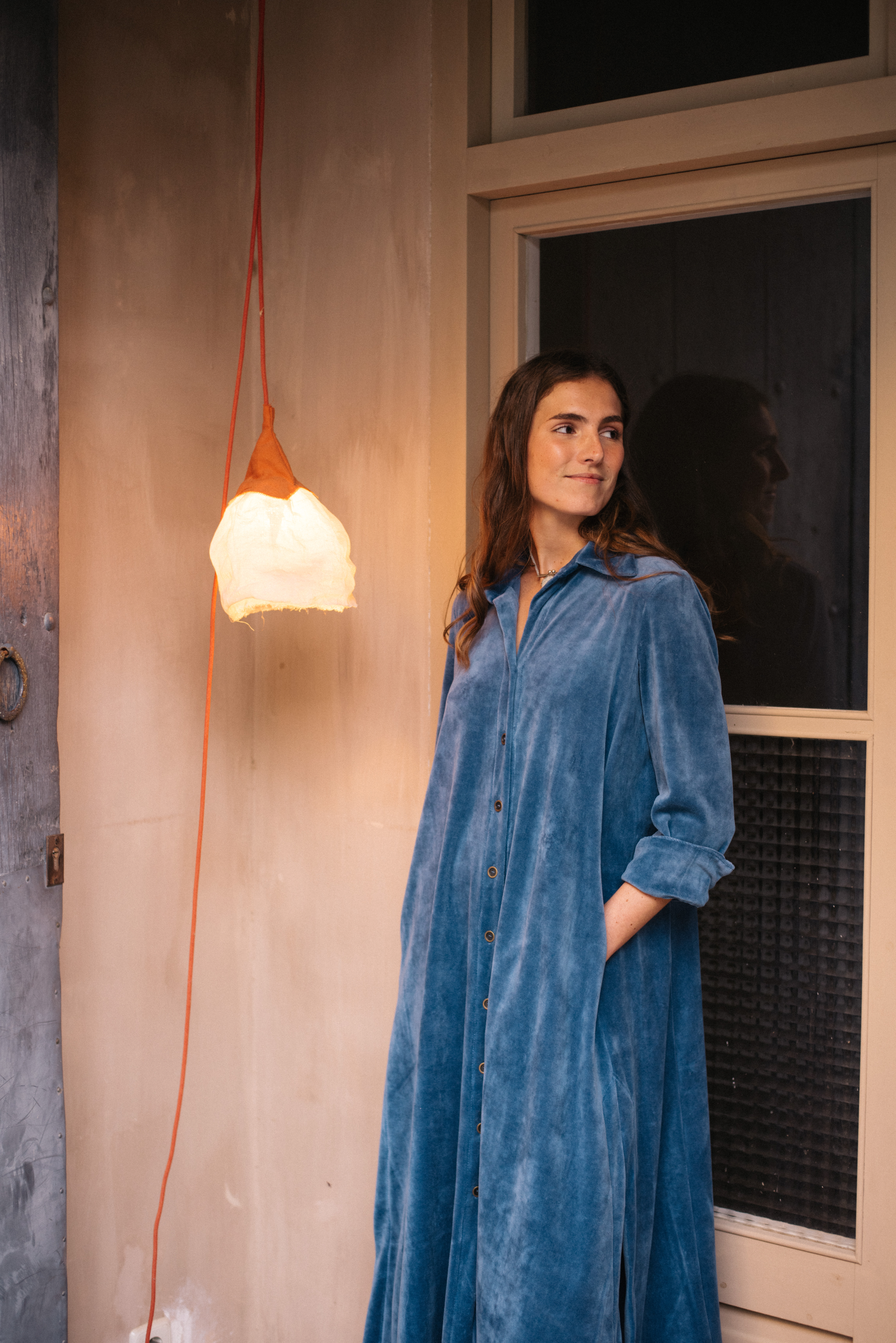VESTIDO TERCIOPELO AZUL