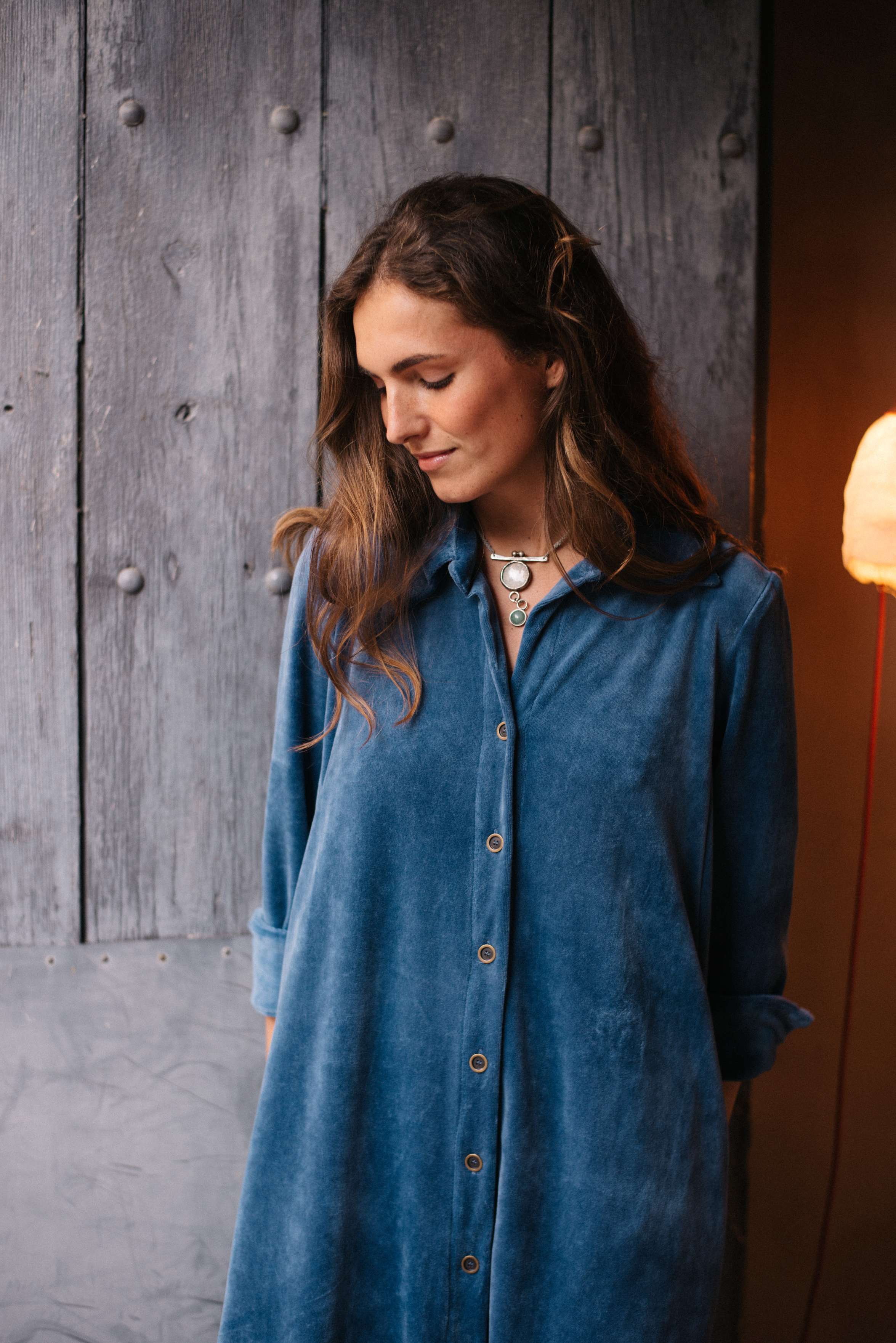 VESTIDO TERCIOPELO AZUL