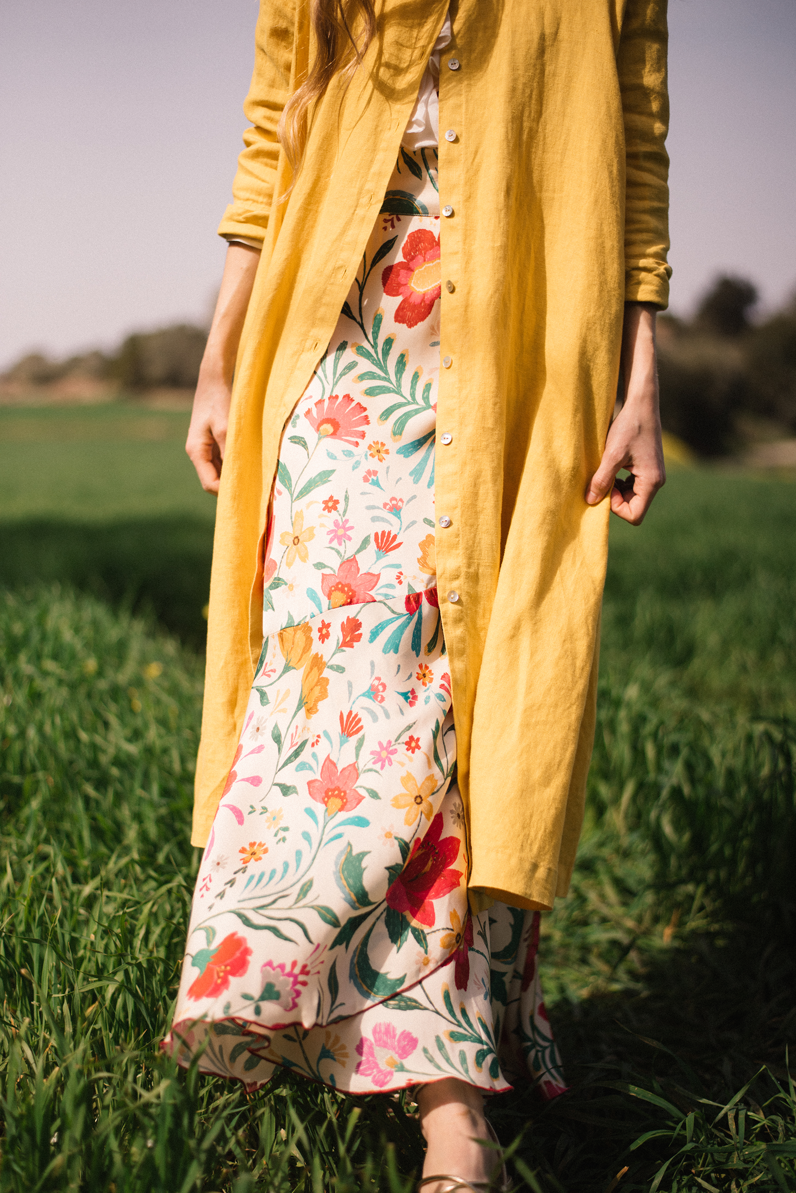 YELLOW LINEN DRESS