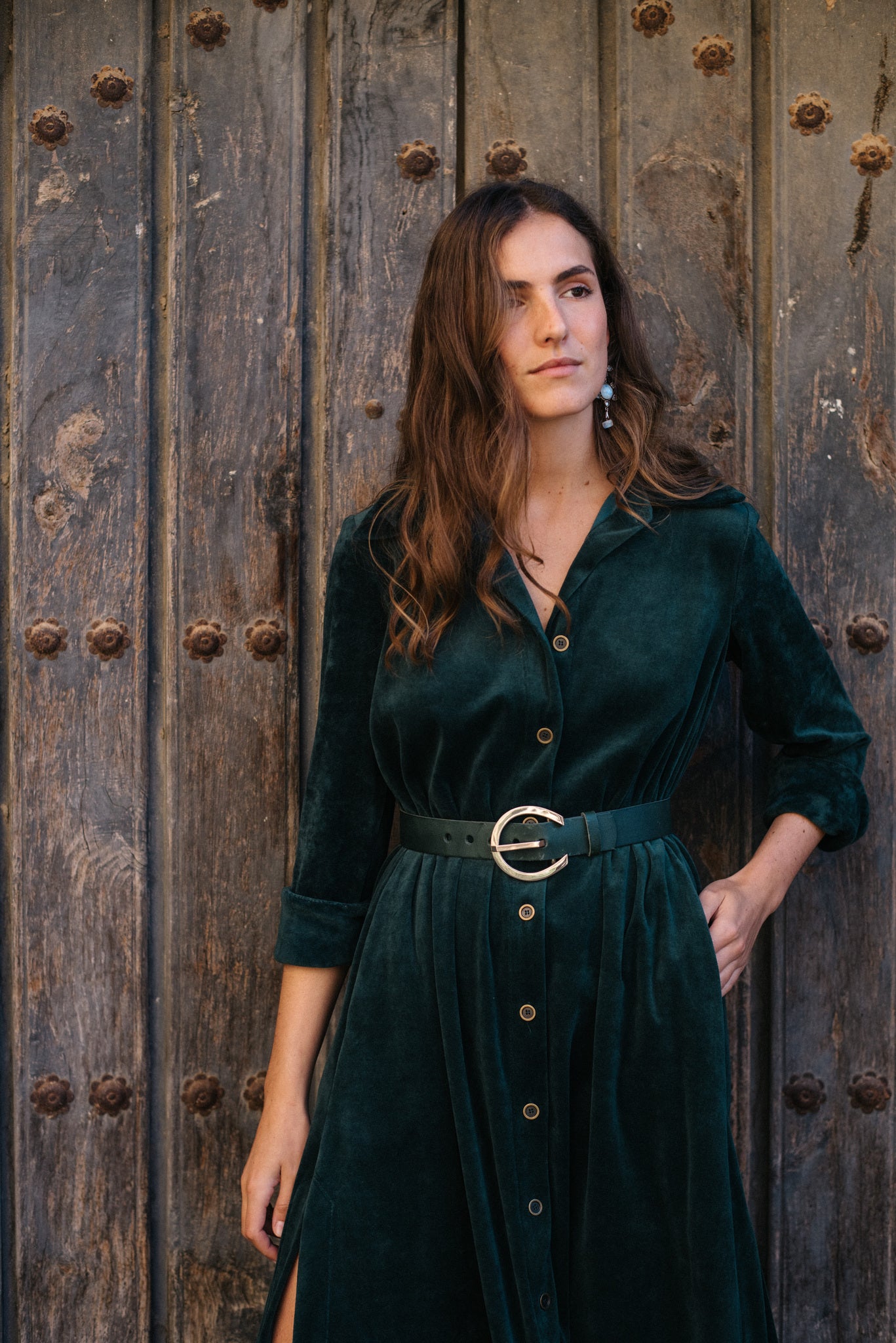 VESTIDO TERCIOPELO VERDE