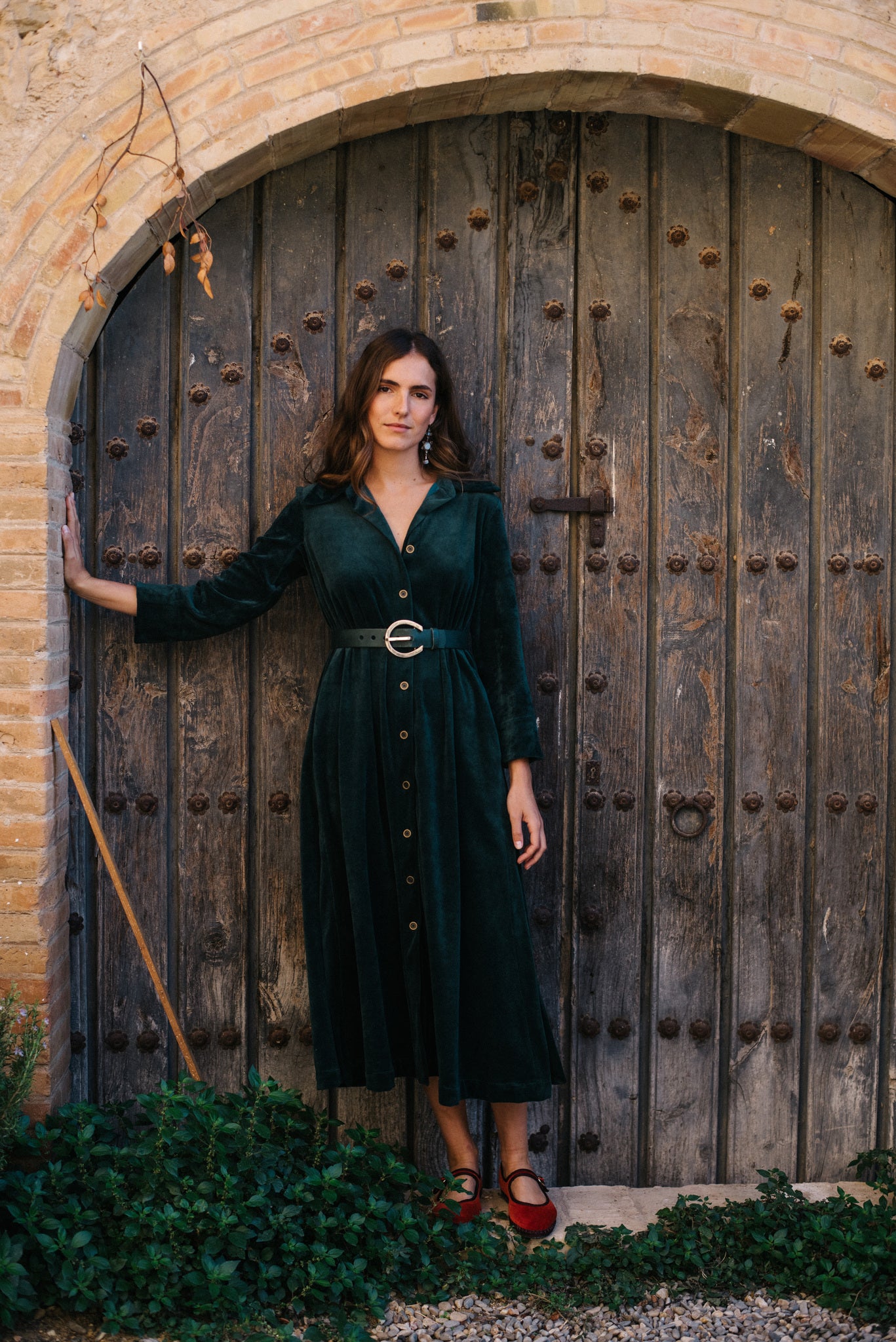 VESTIDO TERCIOPELO VERDE