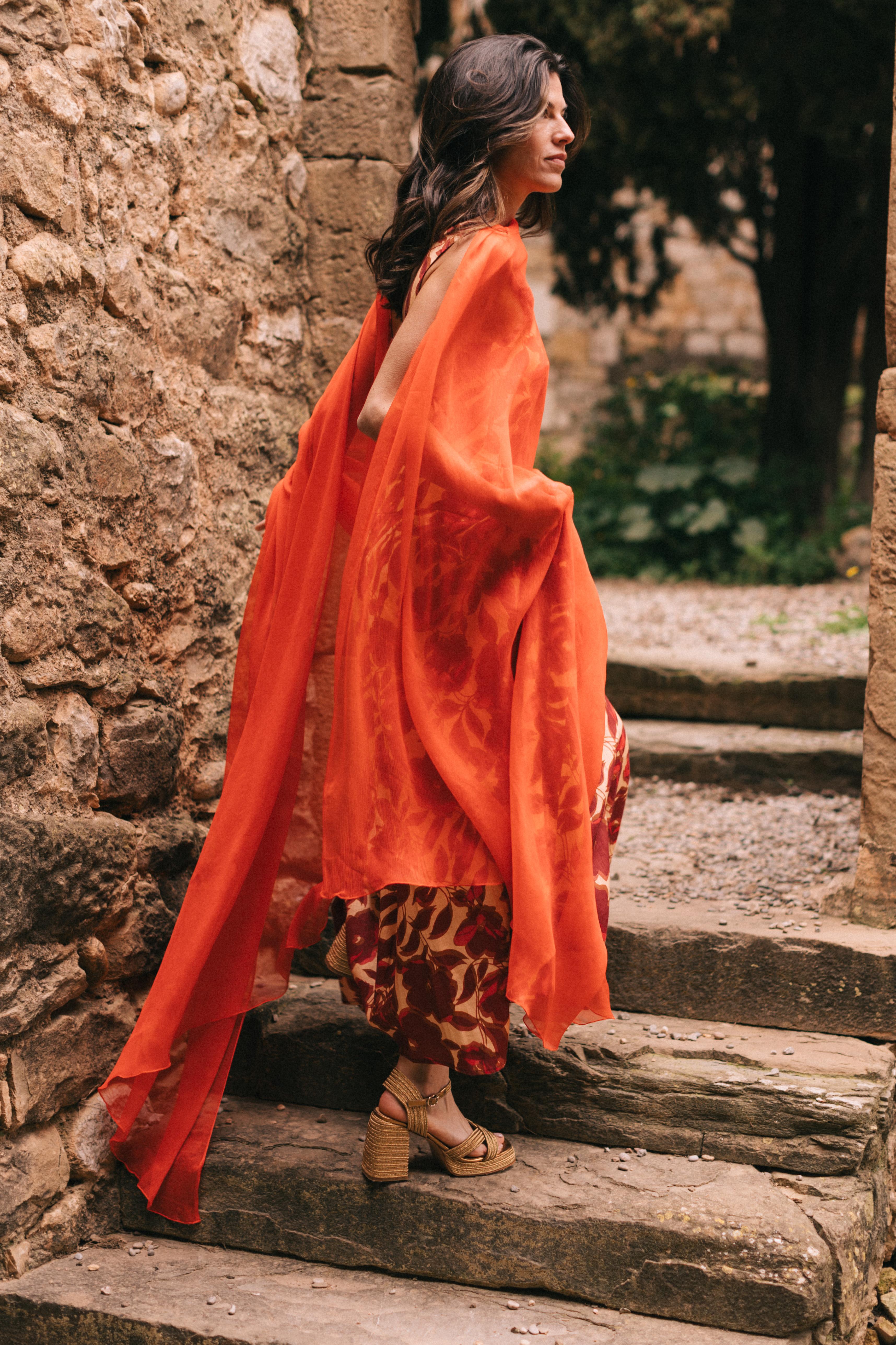 ORANGE SILK SHAWL
