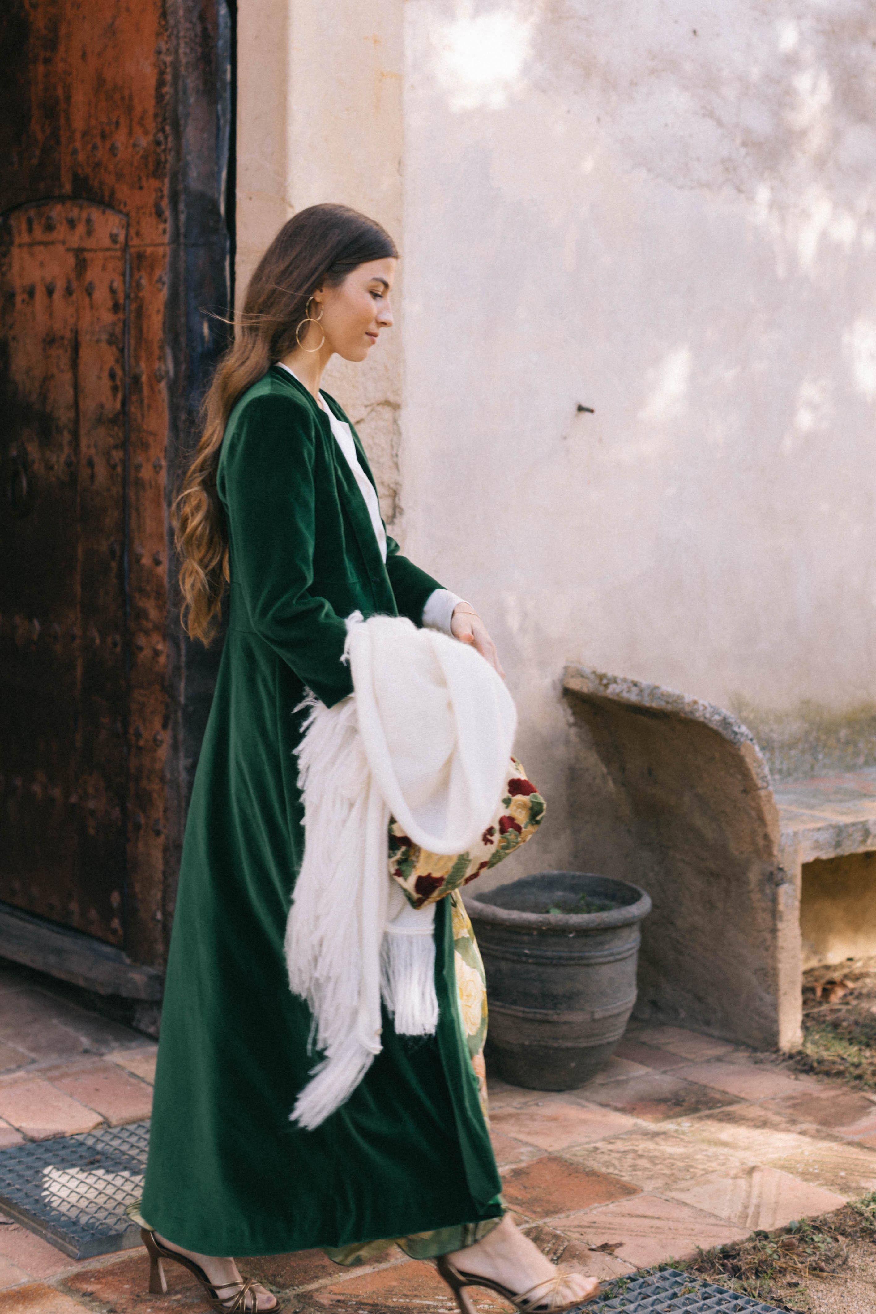 ABRIGO TERCIOPELO VERDE