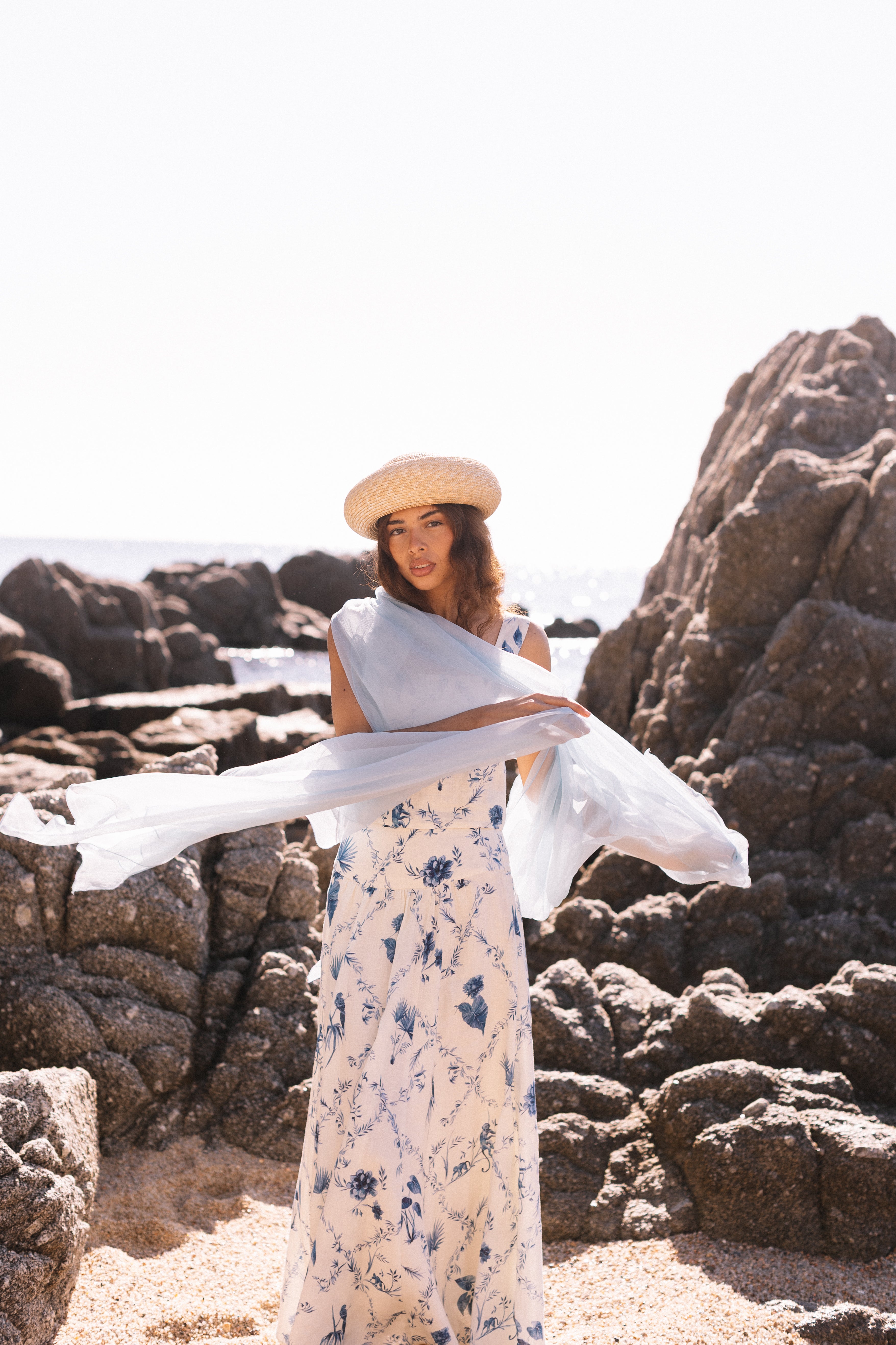 BLUE SILK SHAWL