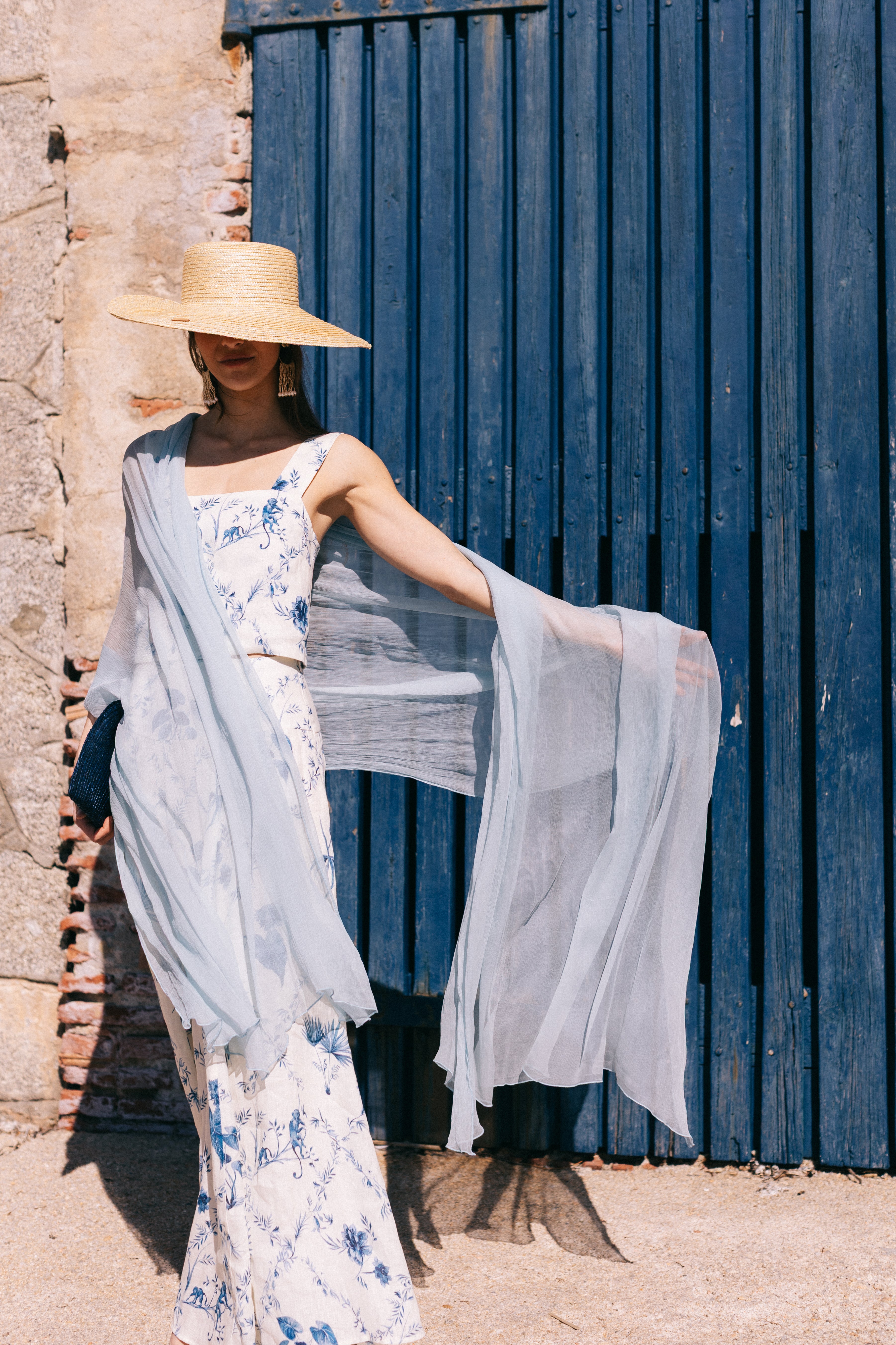 BLUE SILK SHAWL