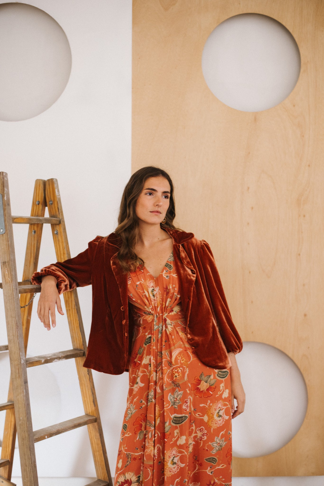 CHAQUETA TERCIOPELO TEJA