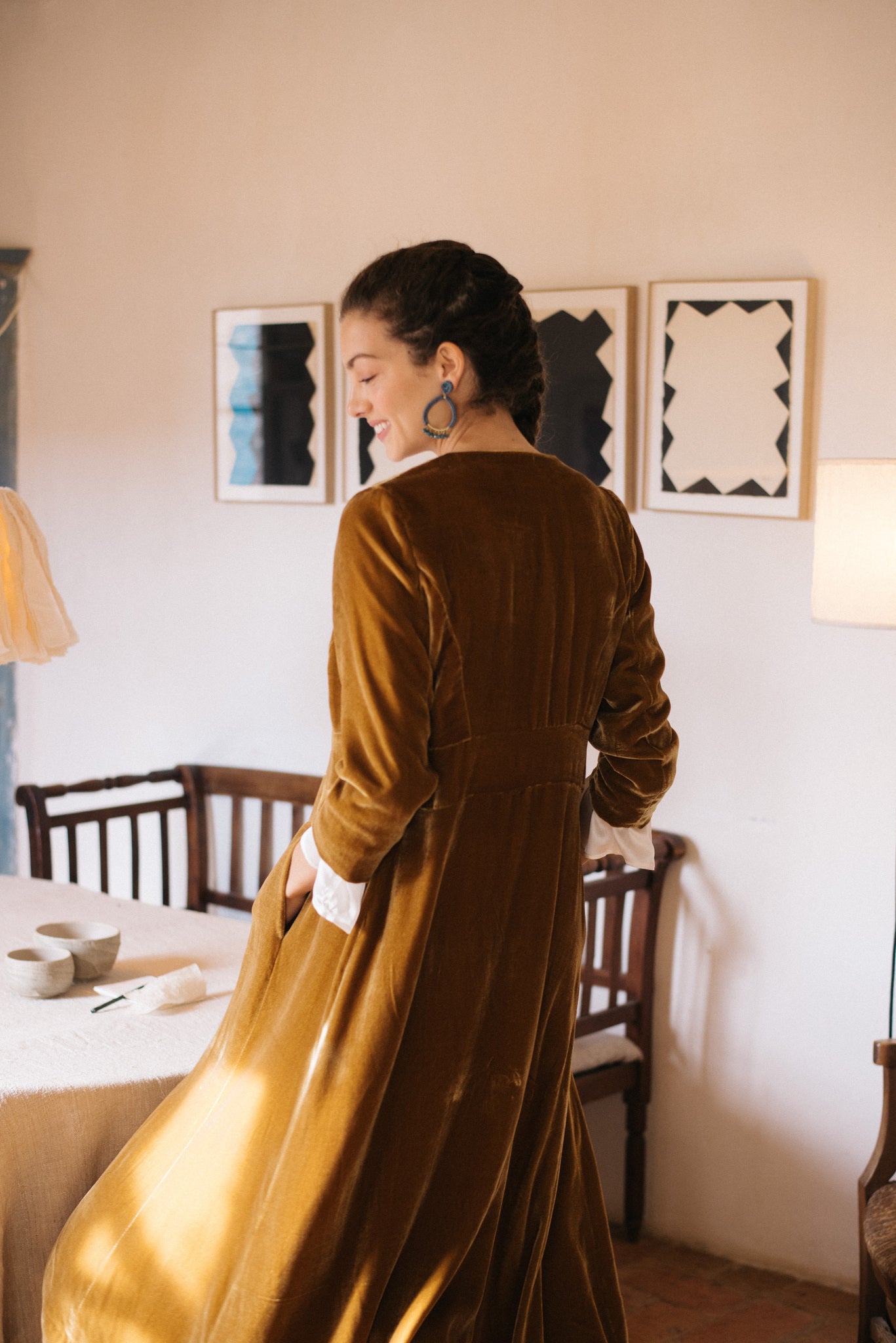 CHAQUETA LARGA TERCIOPELO