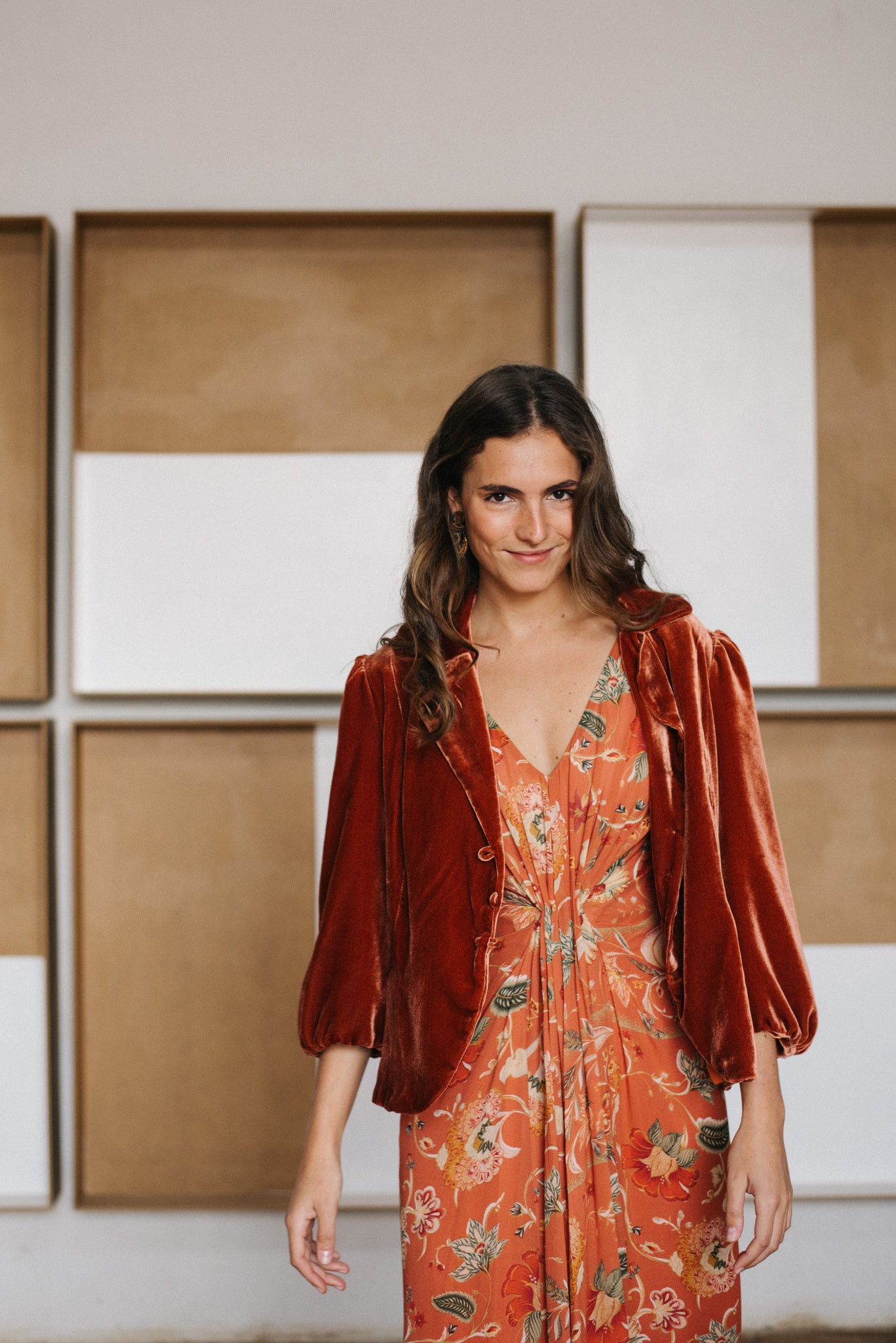 CHAQUETA TERCIOPELO TEJA