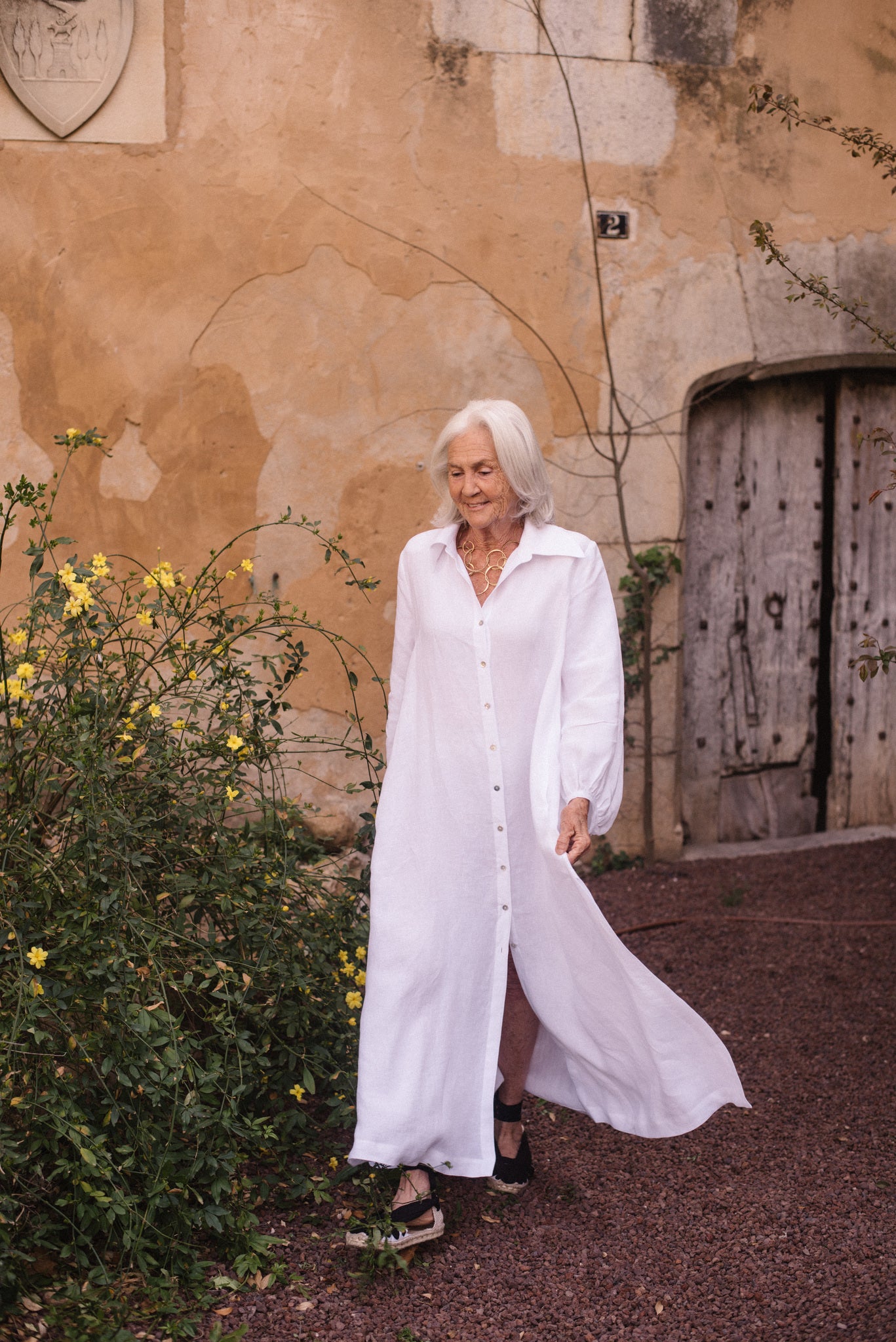 WHITE LINEN DRESS