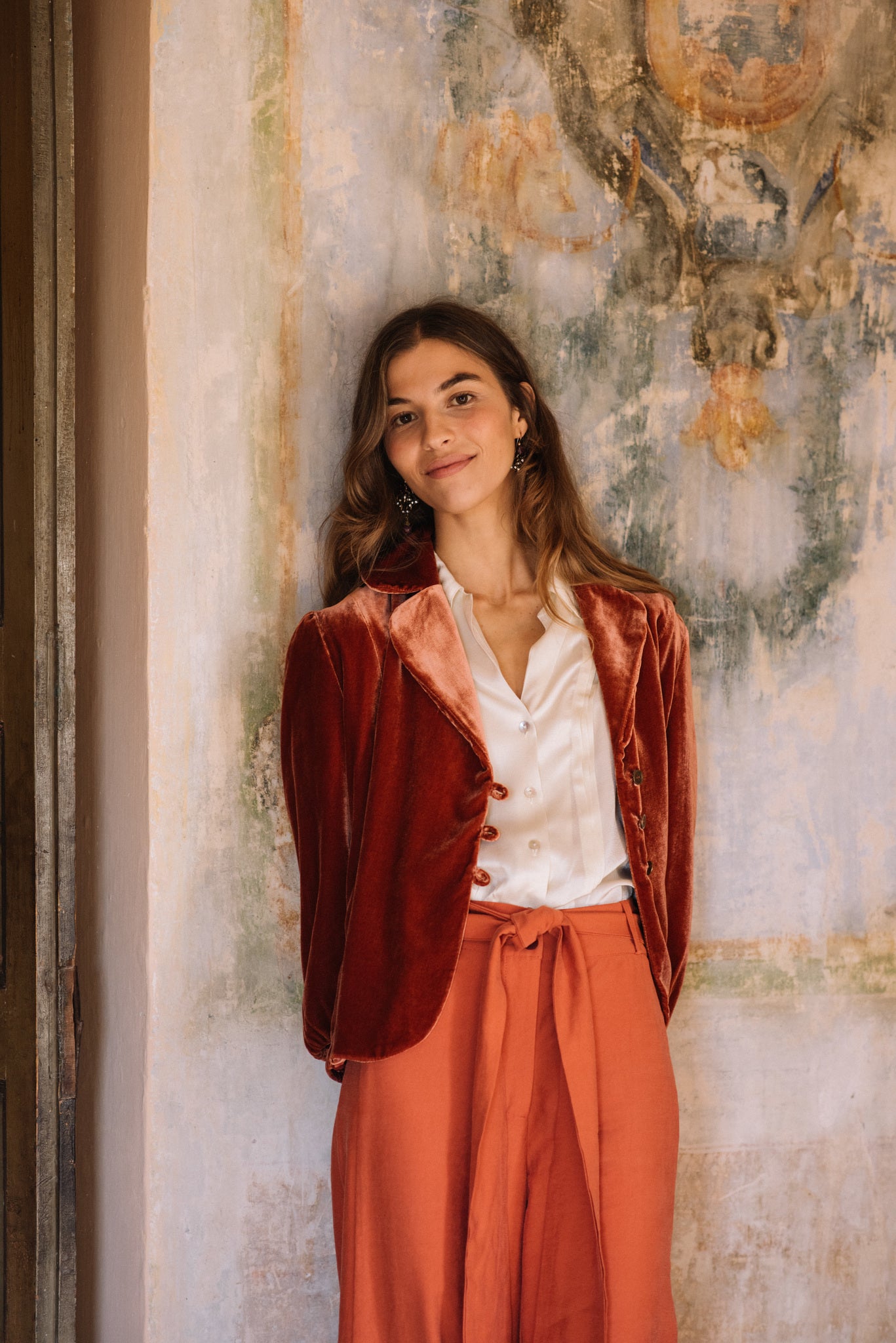 CHAQUETA TERCIOPELO TEJA