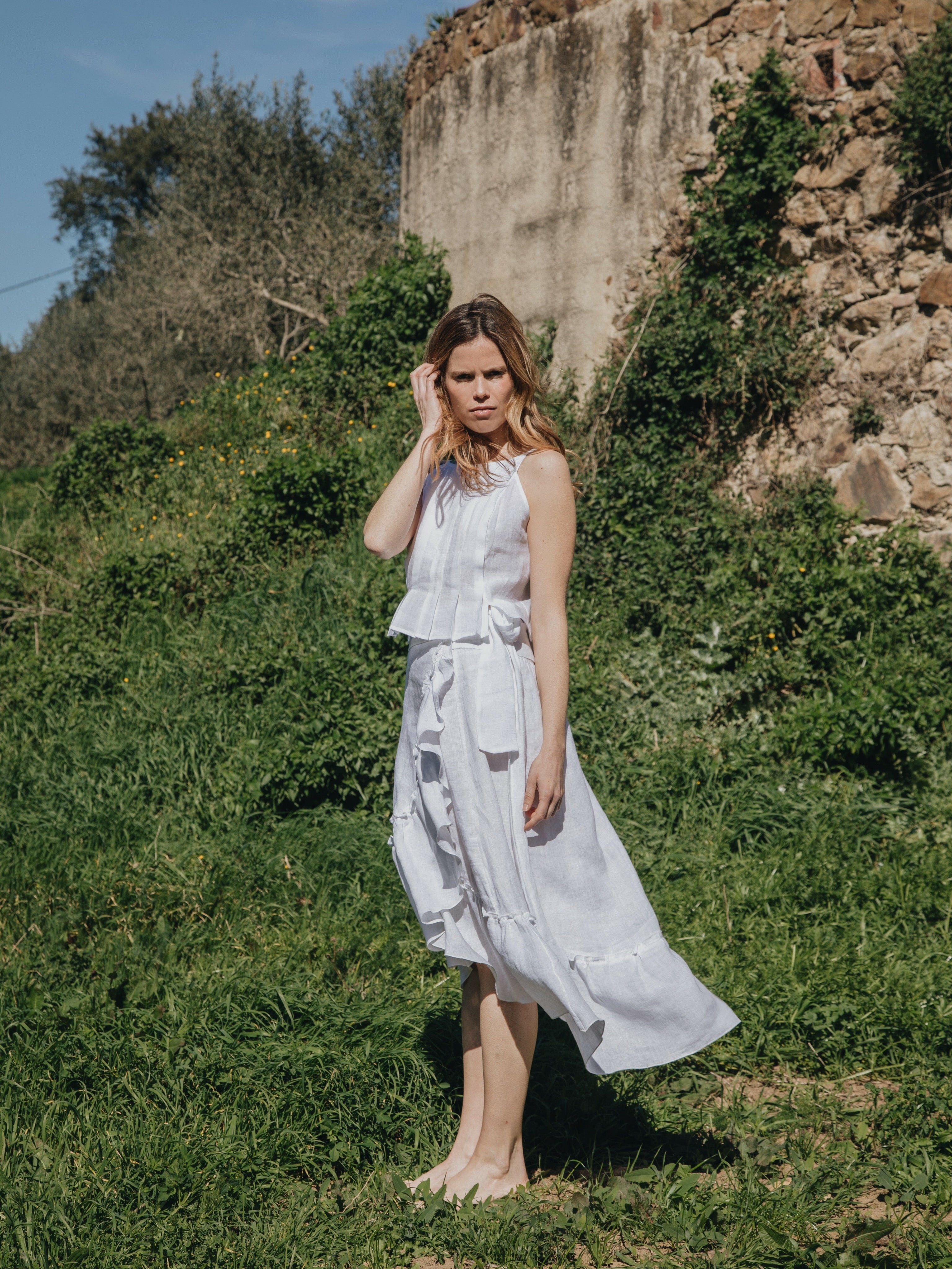 FALDA JARA LINO BLANCO