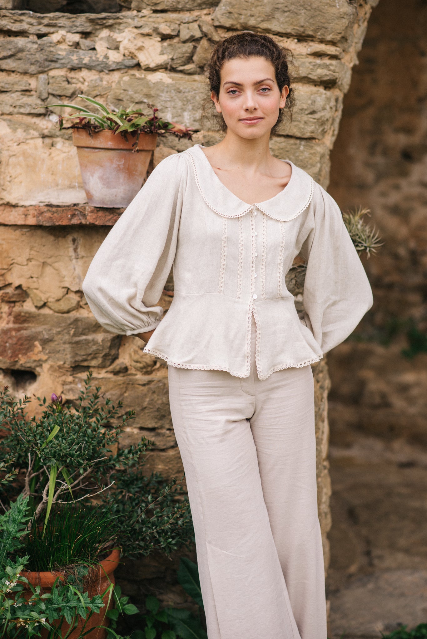 BEIGE GARDENIA BLOUSE