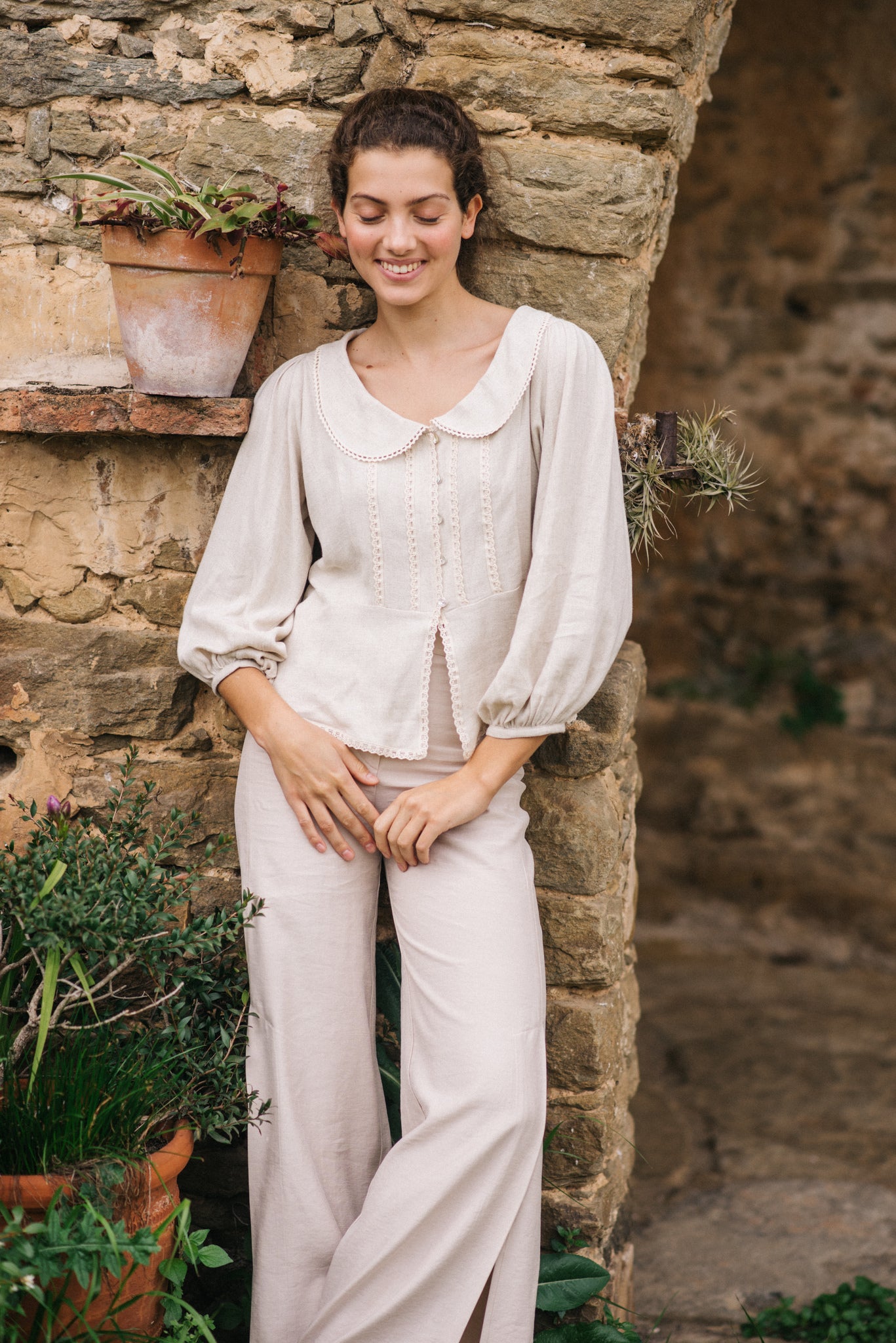 BEIGE GARDENIA BLOUSE