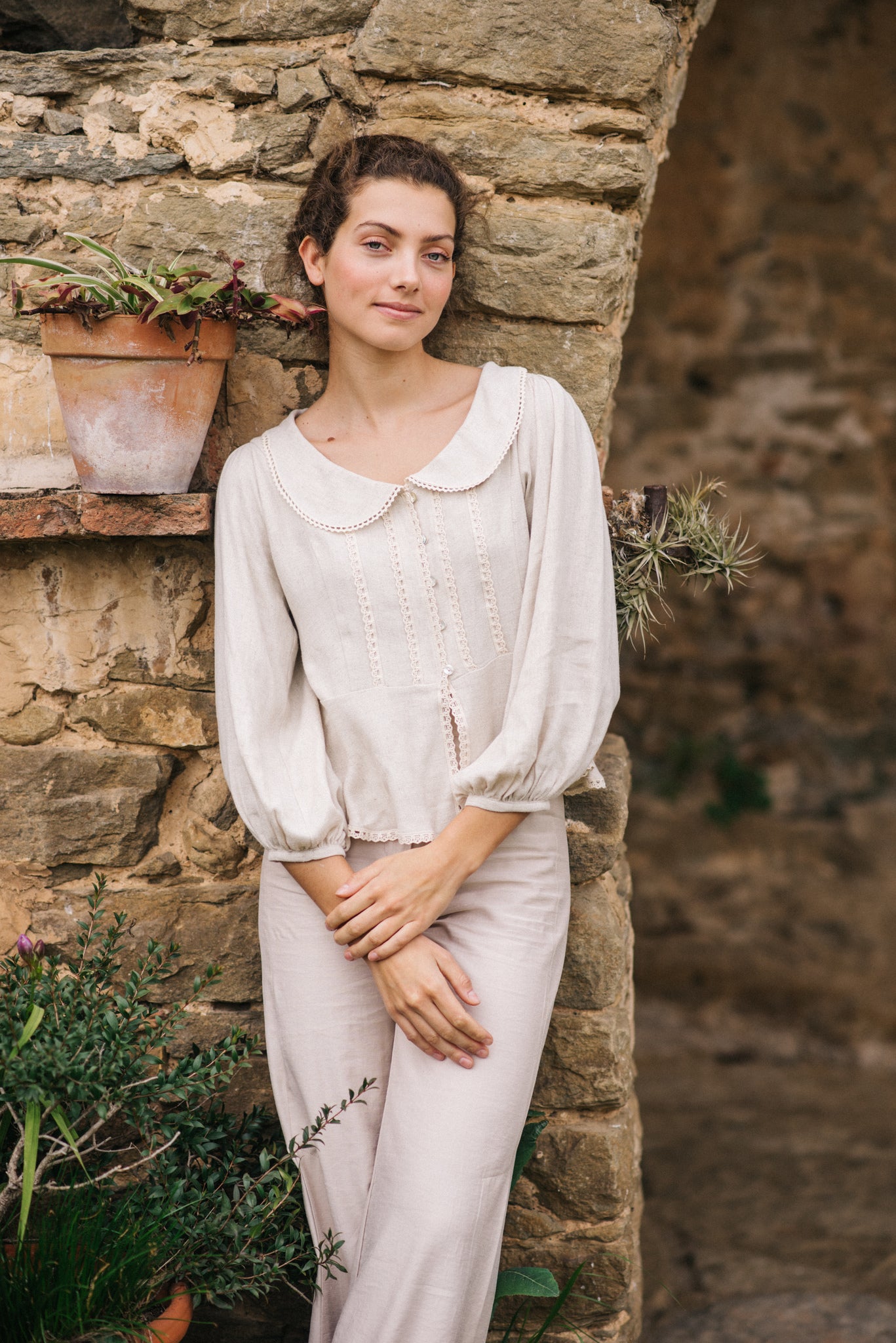 BEIGE GARDENIA BLOUSE