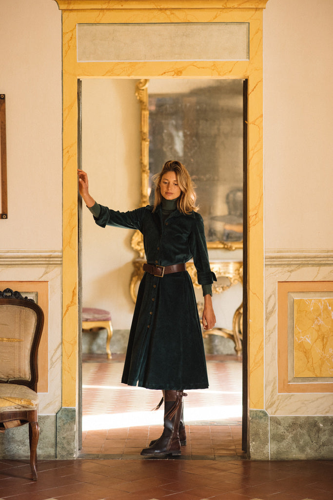 VESTIDO TERCIOPELO VERDE