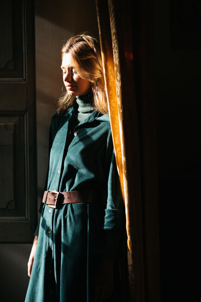 VESTIDO TERCIOPELO VERDE