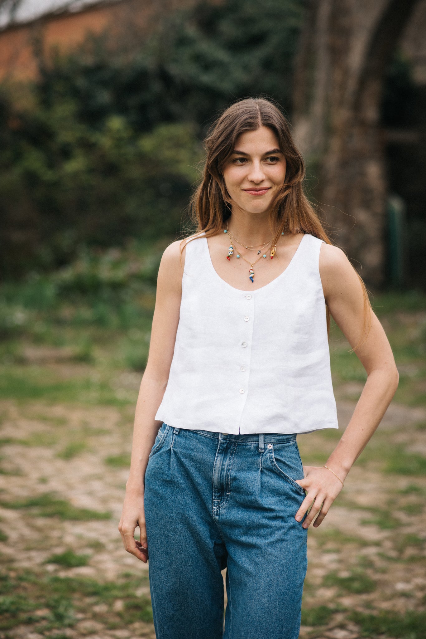 LINEN BEL TOP