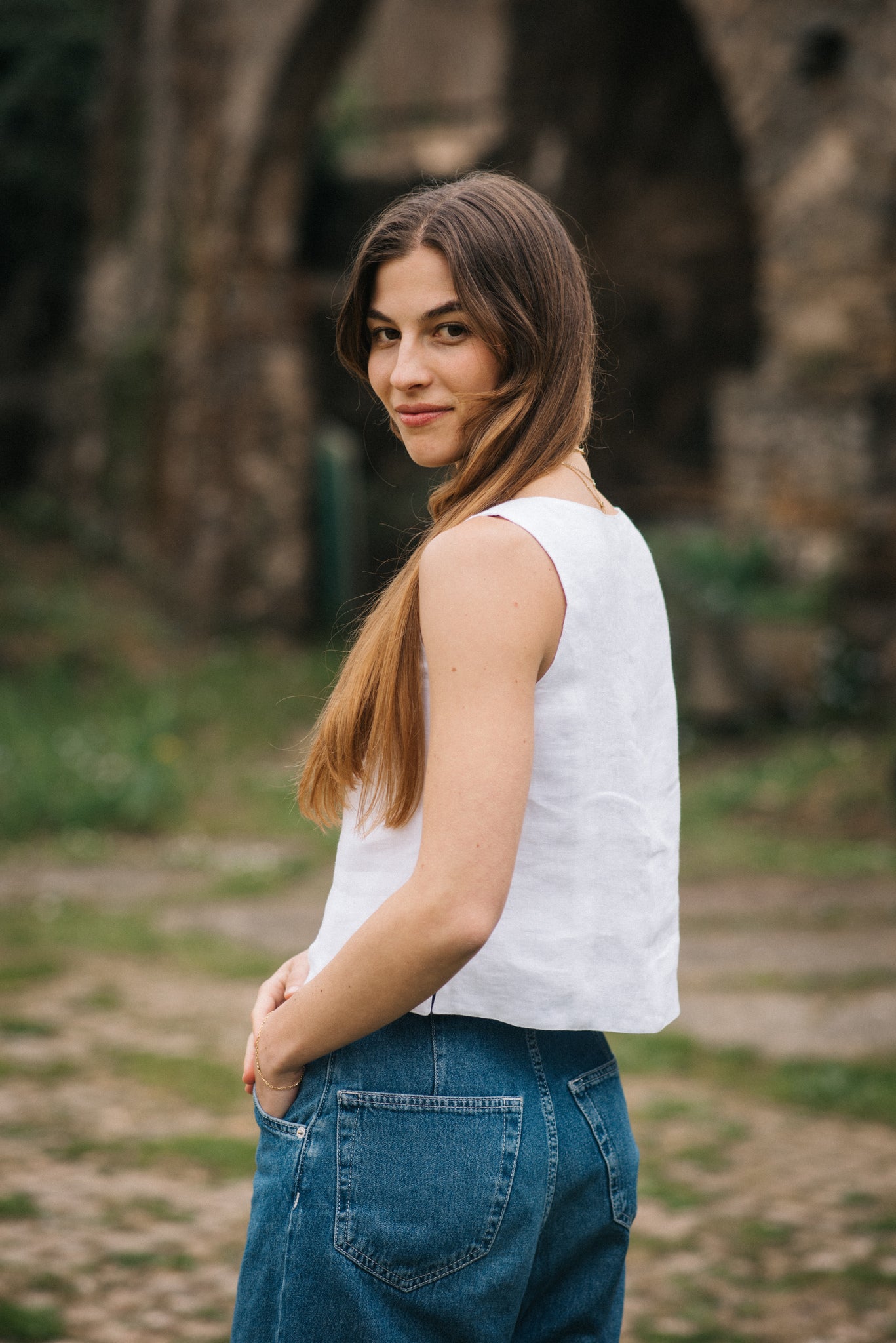 LINEN BEL TOP