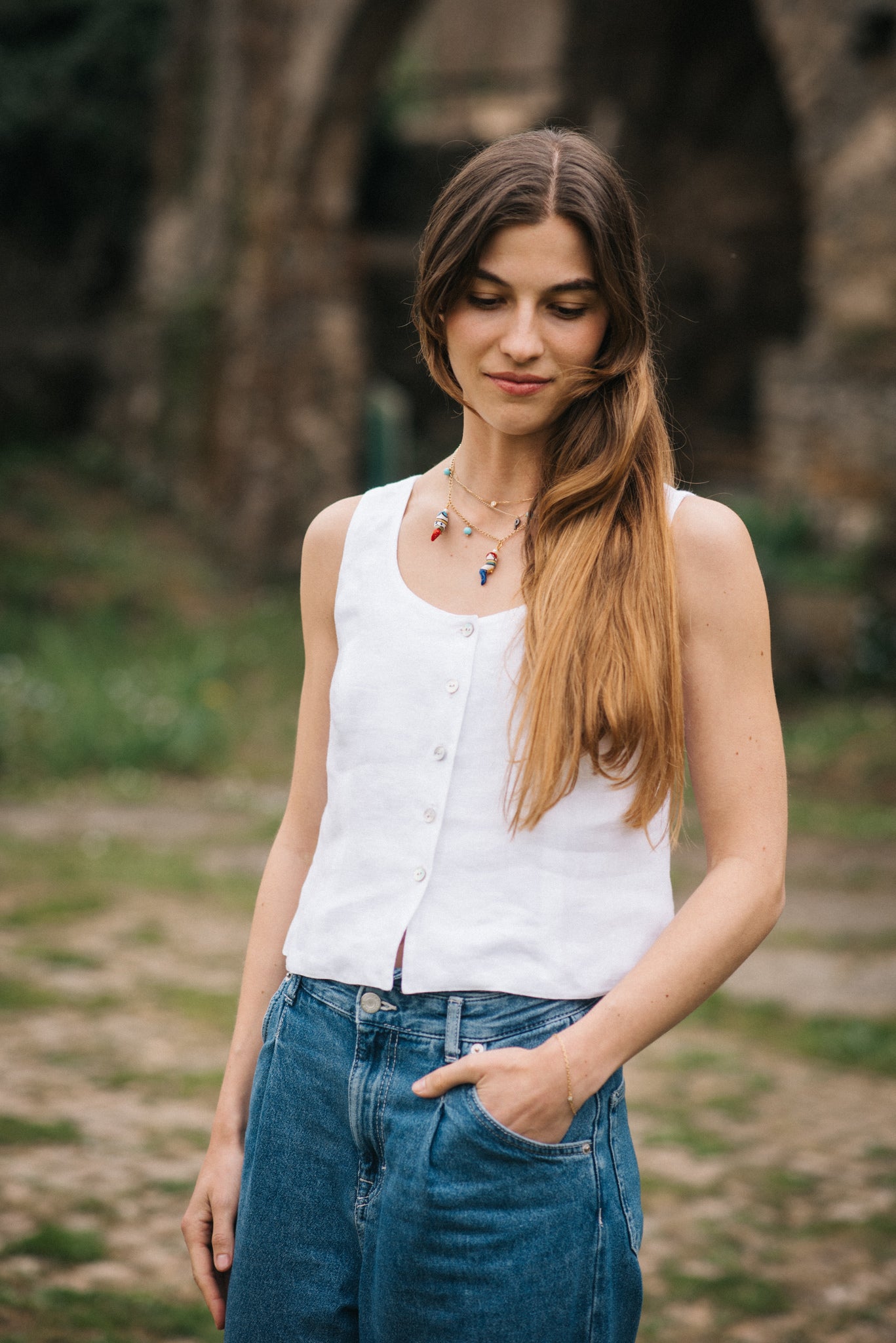 LINEN BEL TOP