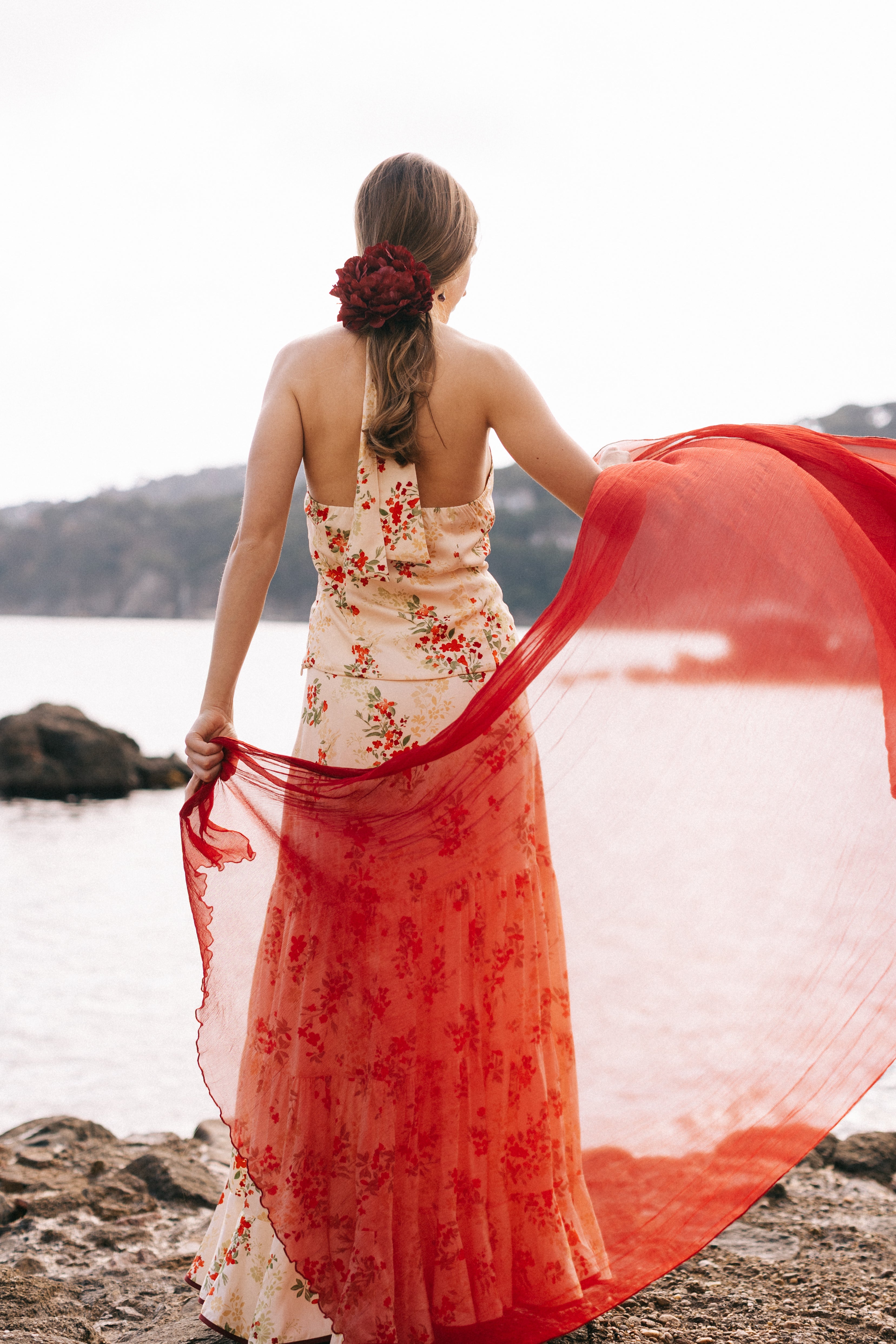 RED SILK SHAWL RED SILK SHAWL