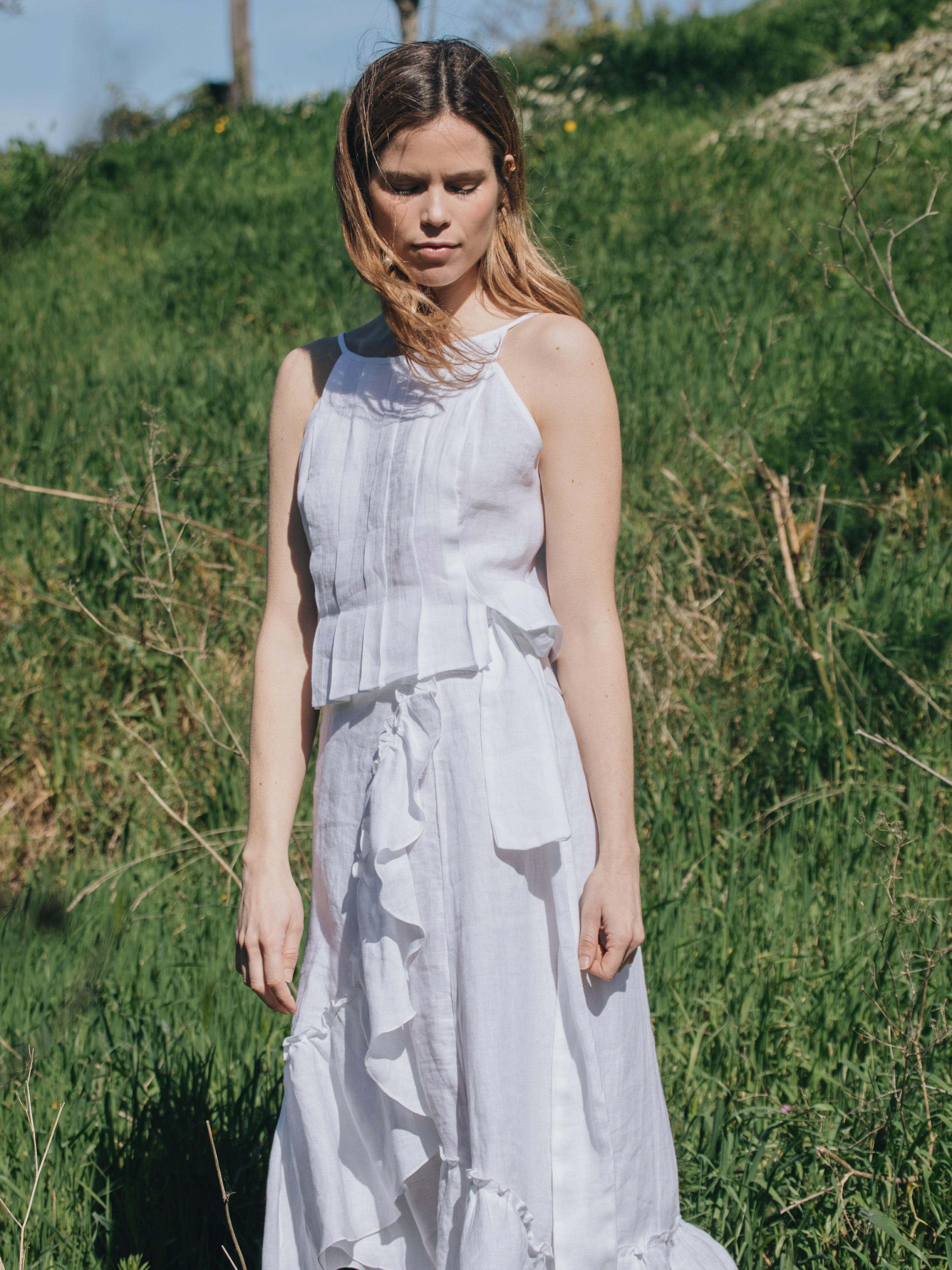 FALDA JARA LINO BLANCO