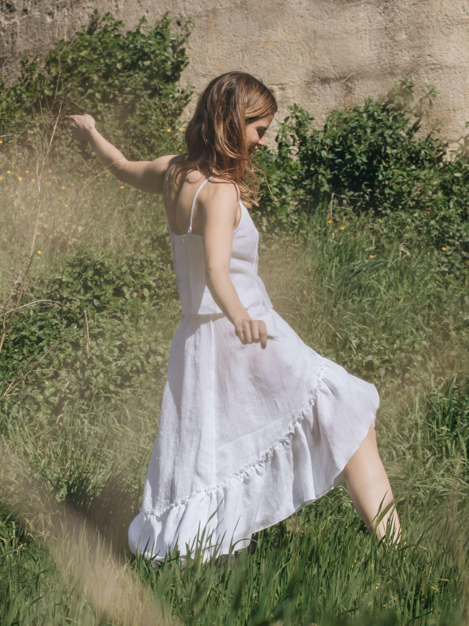 FALDA JARA LINO BLANCO